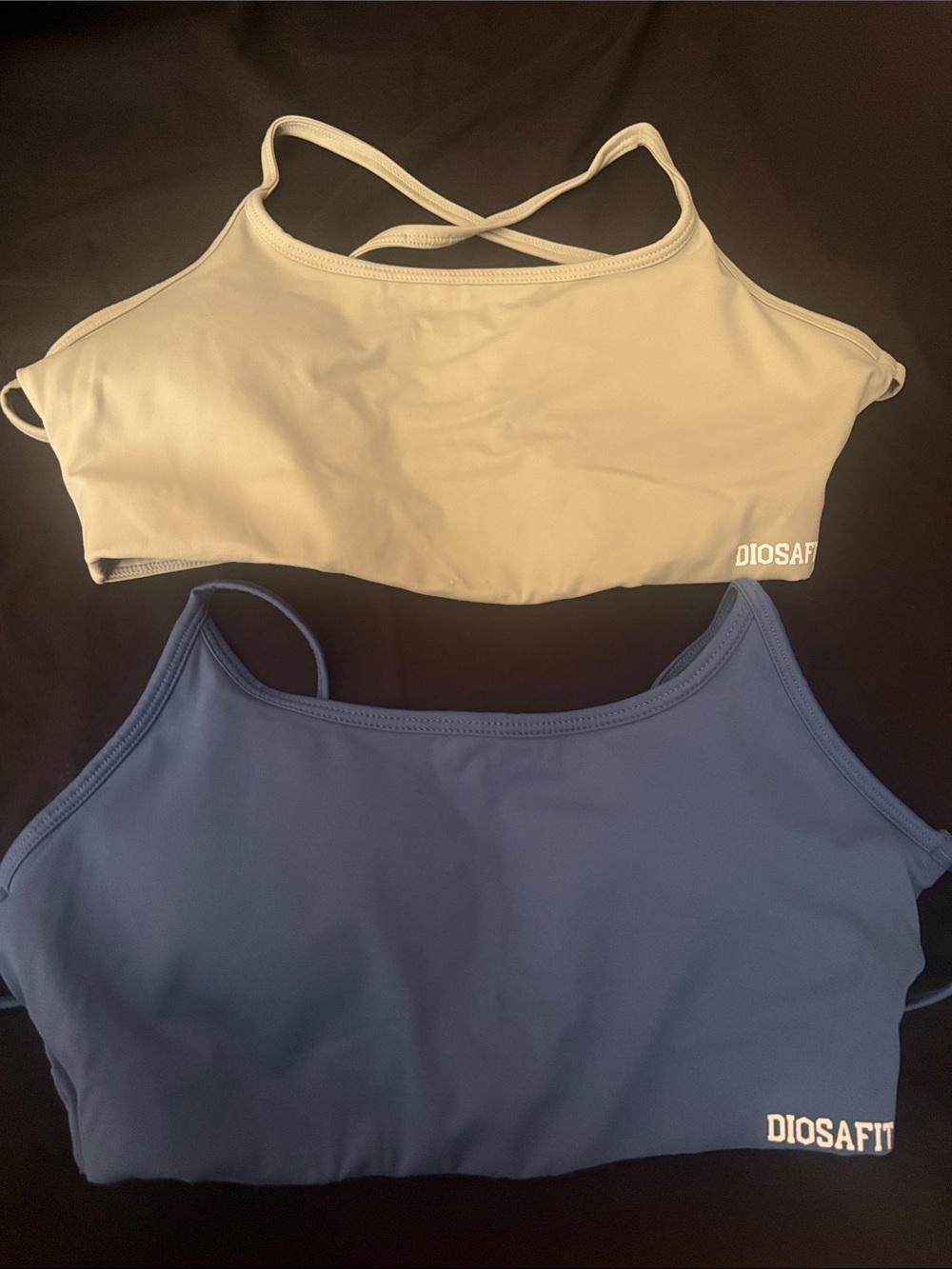 Diosafit - Strappy Scoop Sports Bras - Light Green & Blue